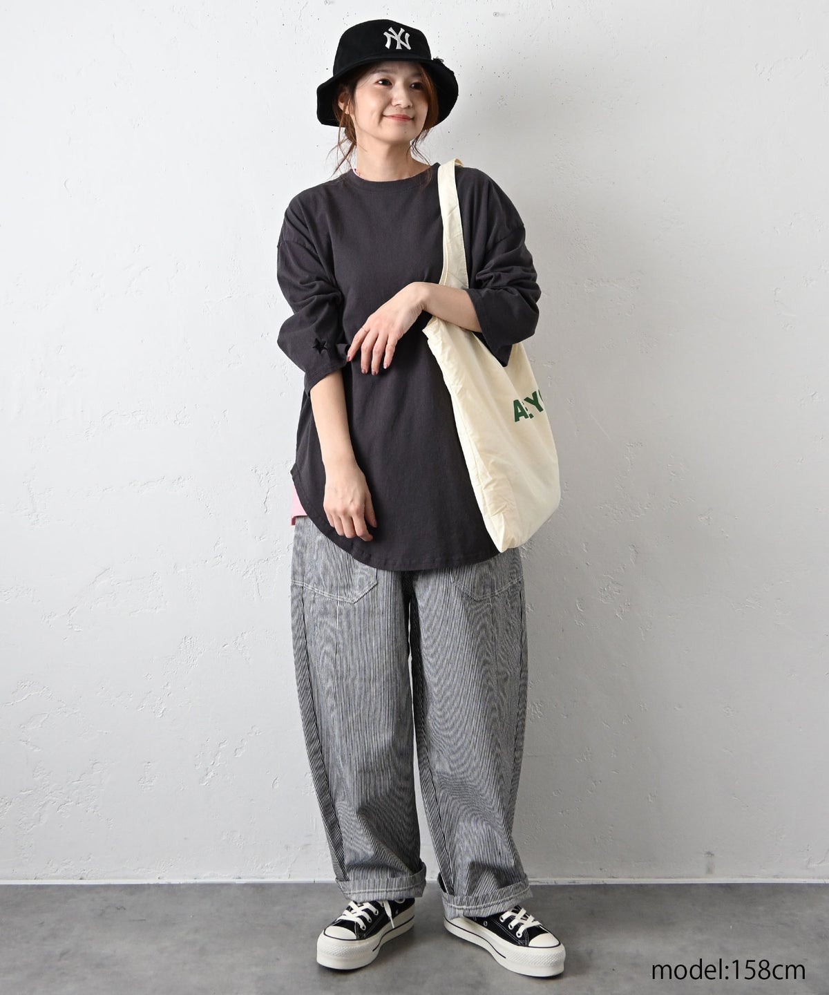 IN THE MARKET｜5分袖オーバーカットソー [[C-2555]][C]