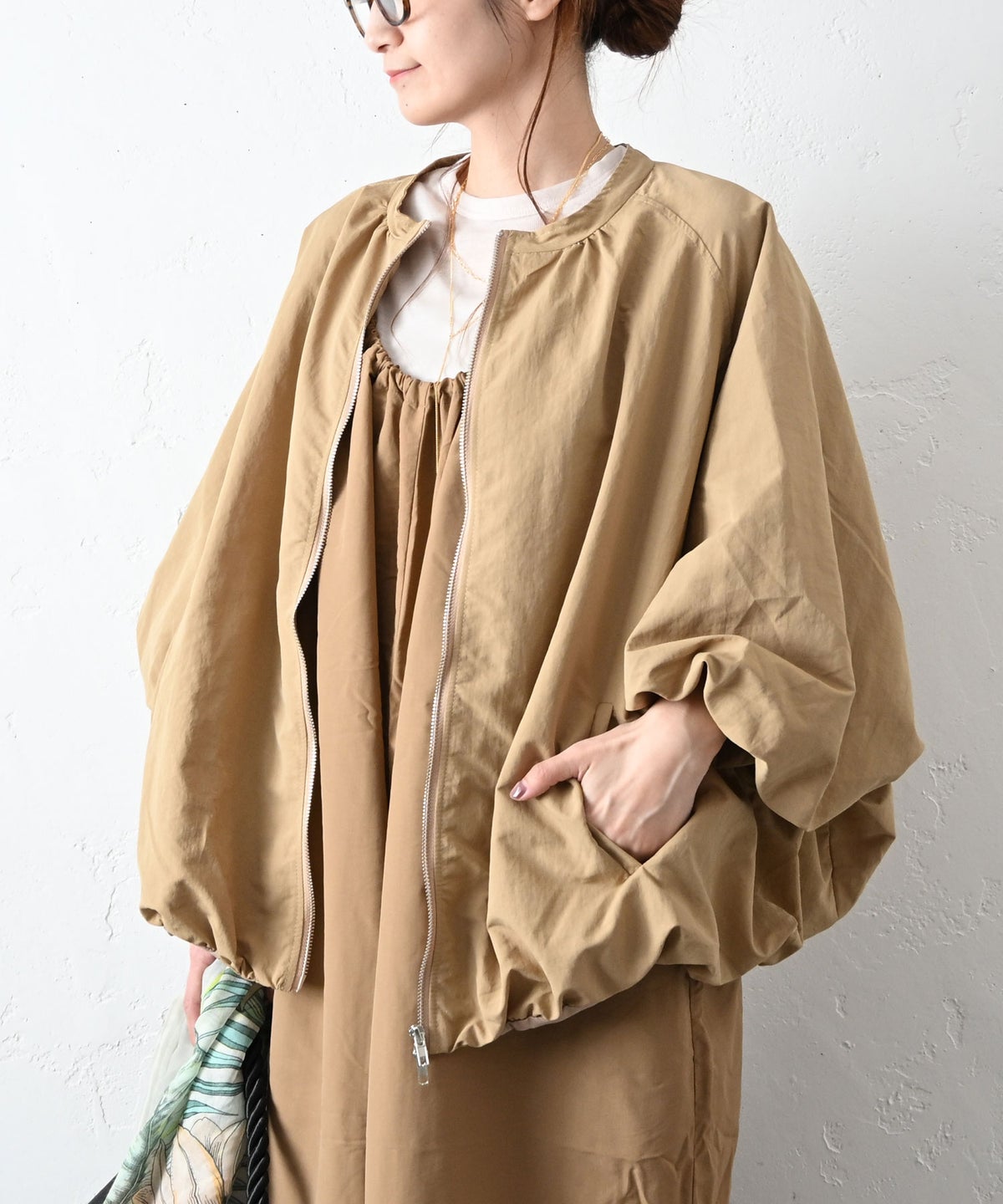 HUMS｜バルーンヘムジップブルゾン [[820452]][C]