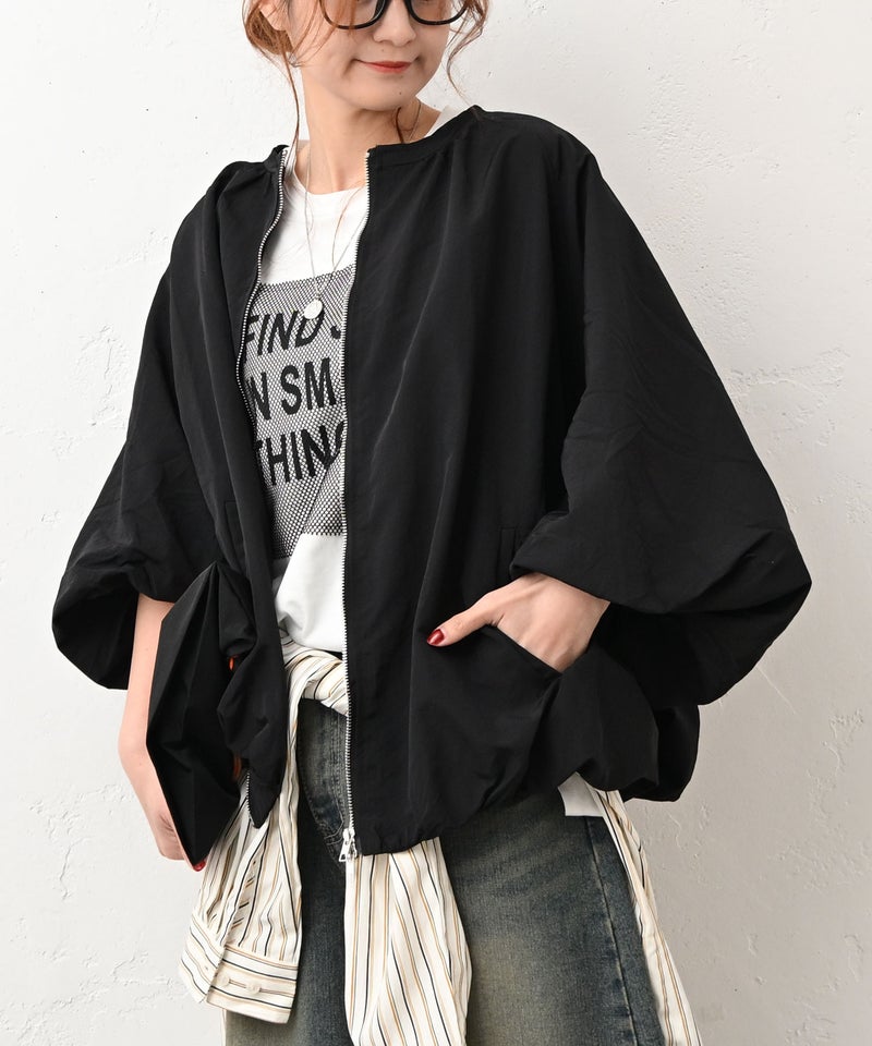 HUMS｜バルーンヘムジップブルゾン [[820452]][C]