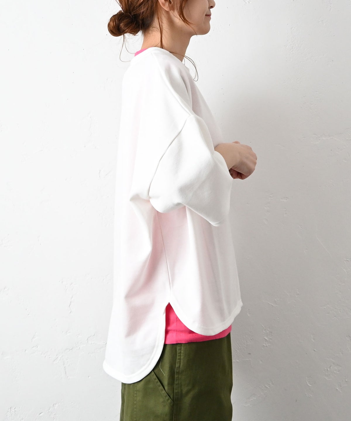 her.｜ミニ裏毛5分袖カットソー [[131280H]][C]