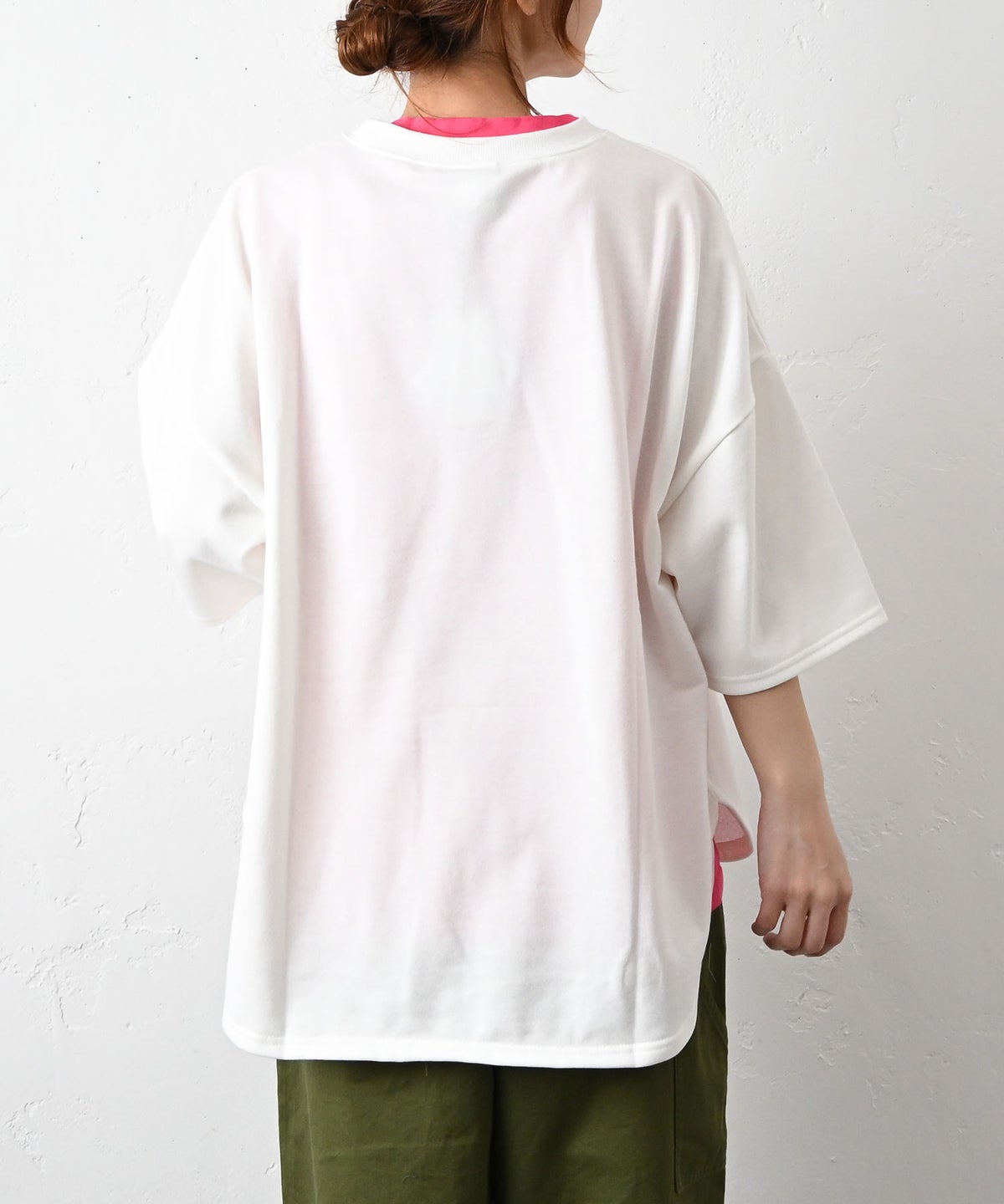 her.｜ミニ裏毛5分袖カットソー [[131280H]][C]