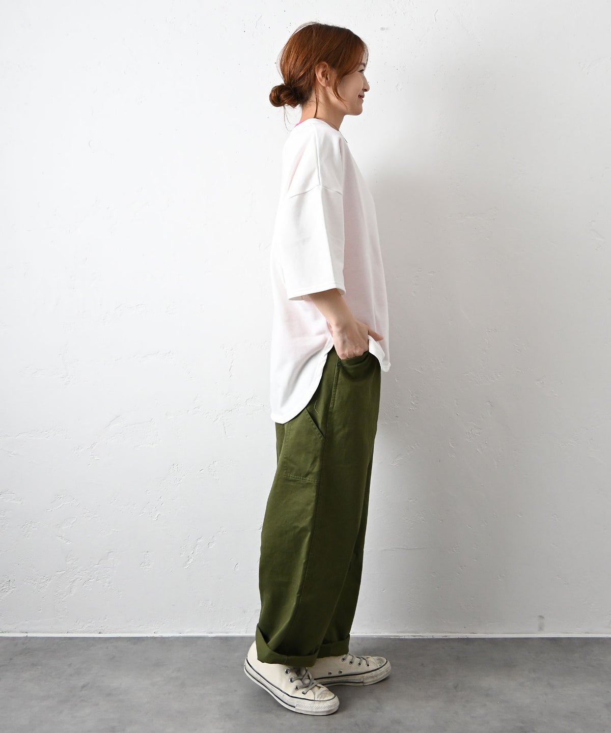 her.｜ミニ裏毛5分袖カットソー [[131280H]][C]