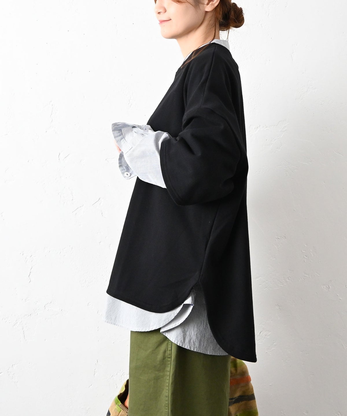 her.｜ミニ裏毛5分袖カットソー [[131280H]][C]