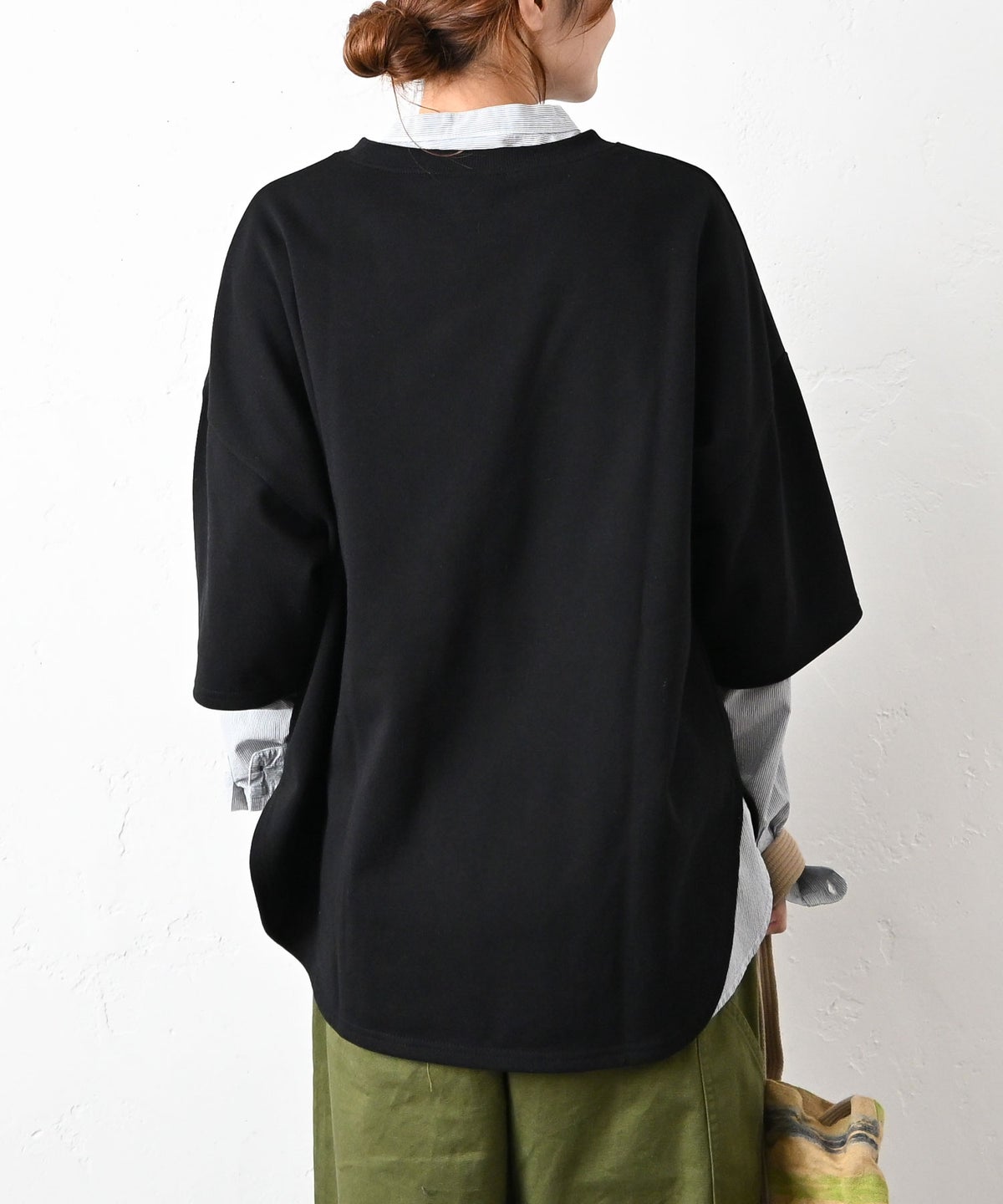 her.｜ミニ裏毛5分袖カットソー [[131280H]][C]