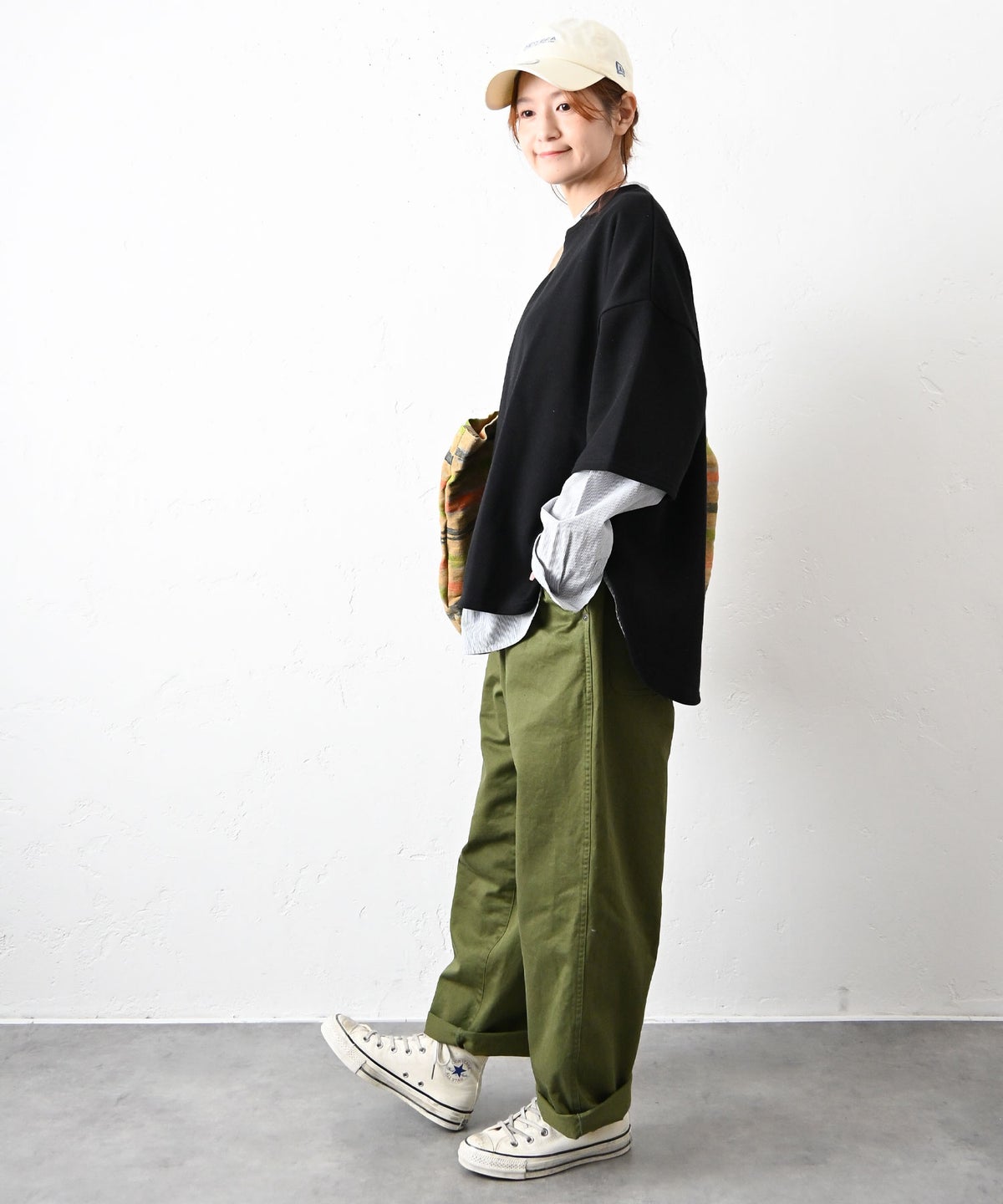 her.｜ミニ裏毛5分袖カットソー [[131280H]][C]