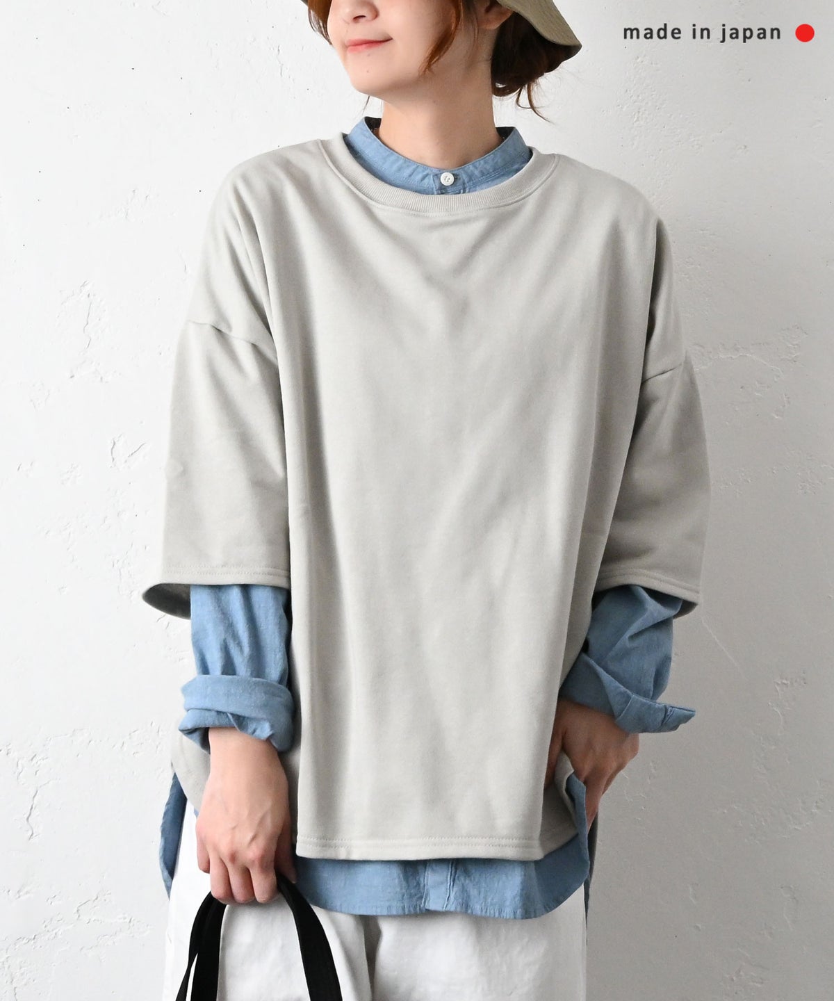 her.｜ミニ裏毛5分袖カットソー [[131280H]][C]