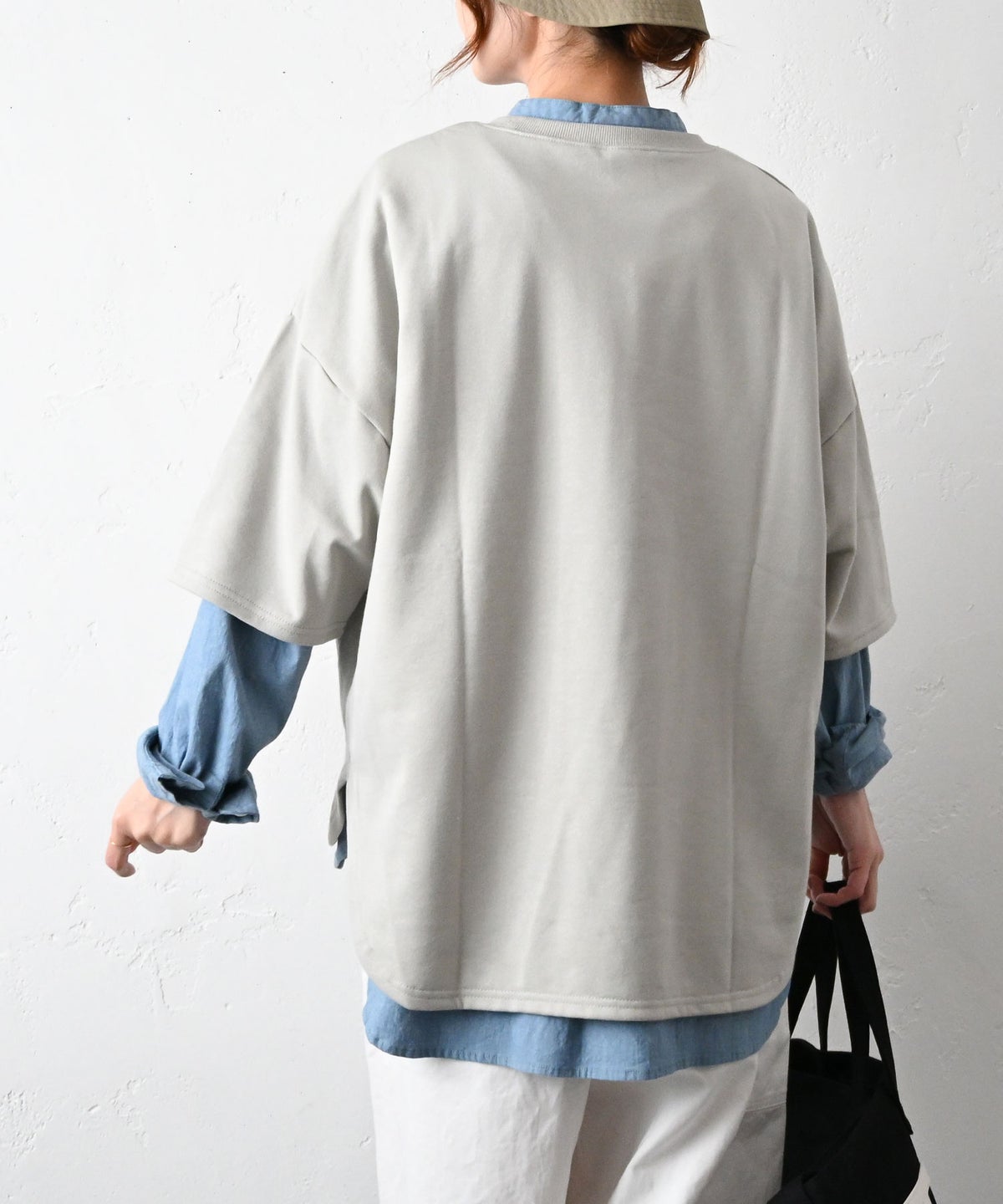 her.｜ミニ裏毛5分袖カットソー [[131280H]][C]