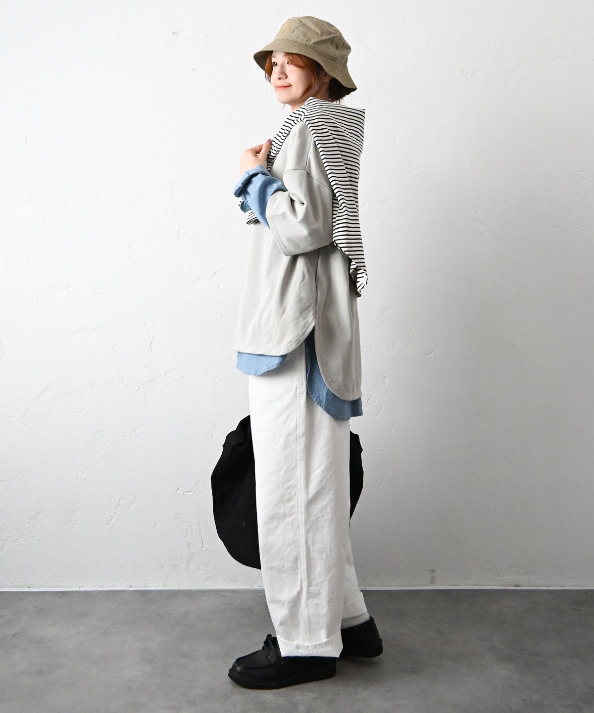 her.｜ミニ裏毛5分袖カットソー [[131280H]][C]