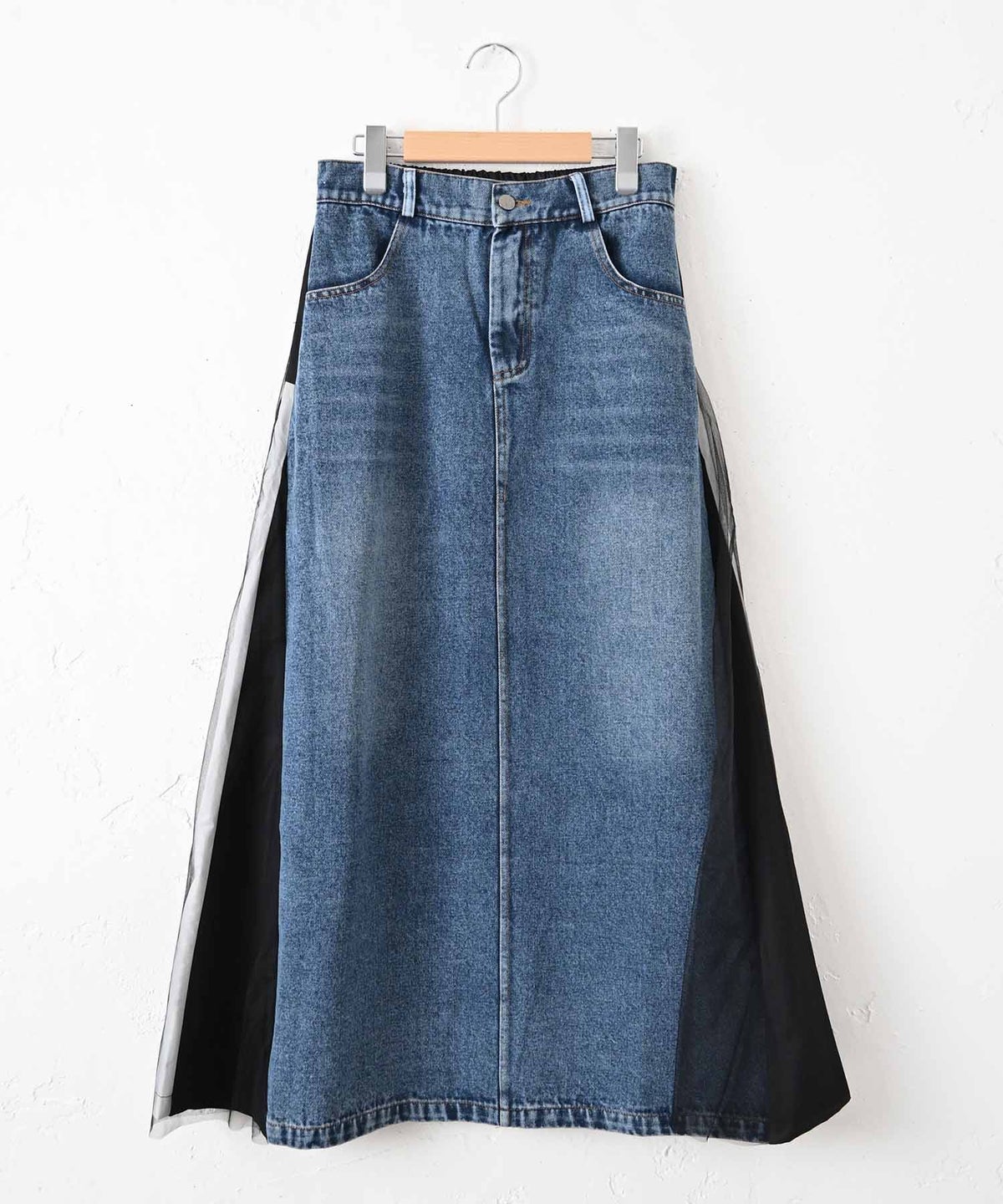 HUMS｜異素材ドッキングデニムスカート [[600162]][C]