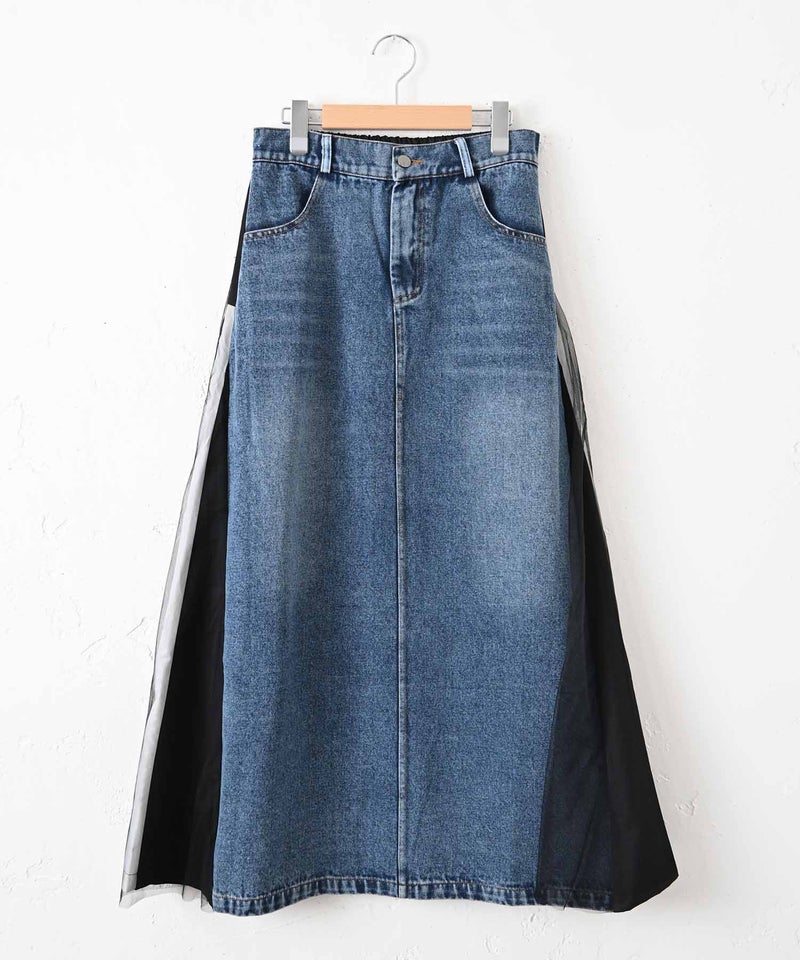 HUMS｜異素材ドッキングデニムスカート [[600162]][C]