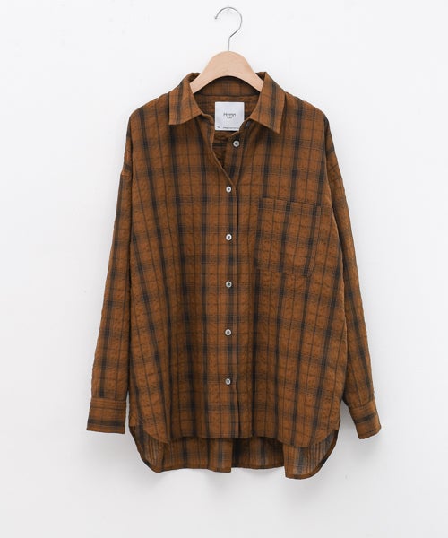 Hymn LIPA｜シワ加工チェックシャツ [[IZK26002]][F] | ma28 ONLINE STORE