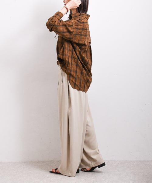 Hymn LIPA｜シワ加工チェックシャツ [[IZK26002]][F] | ma28 ONLINE STORE