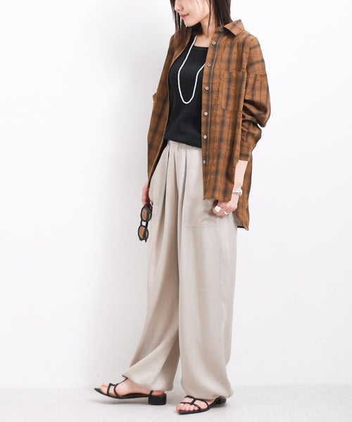 Hymn LIPA｜シワ加工チェックシャツ [[IZK26002]][F] | ma28 ONLINE STORE