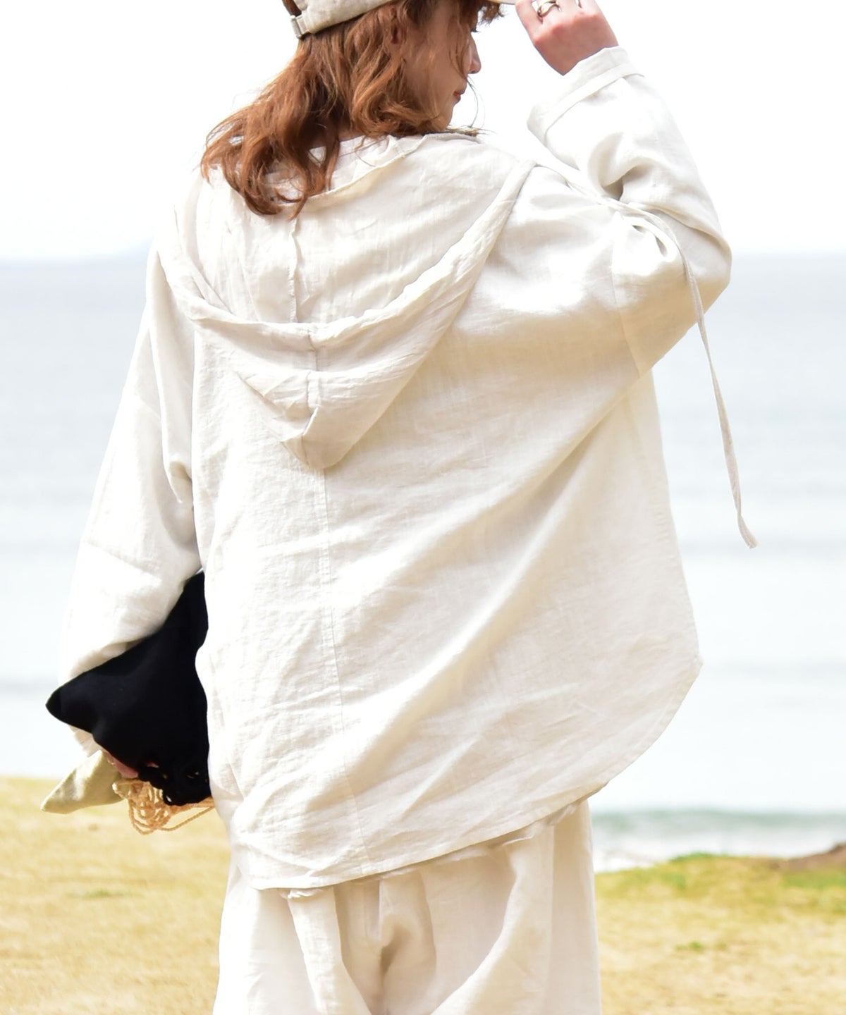 hagumu｜リネン混ノーカラージャケット [[hag-194]][C]