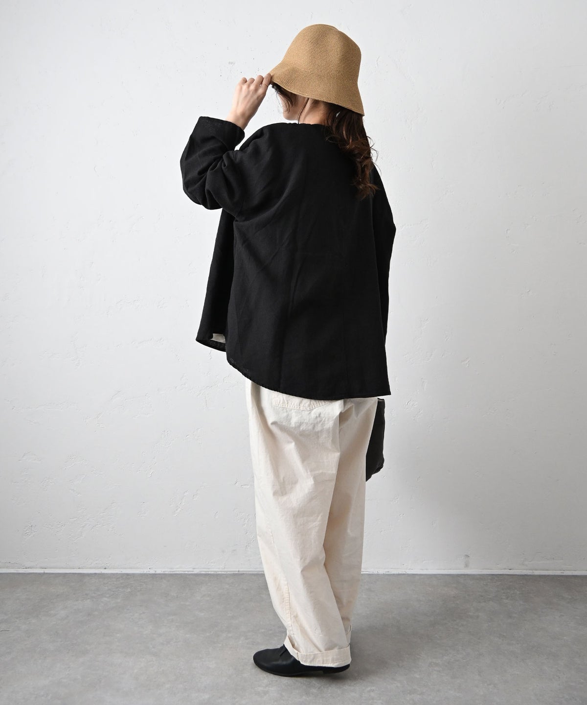 hagumu｜リネン混ノーカラージャケット [[hag-194]][C]