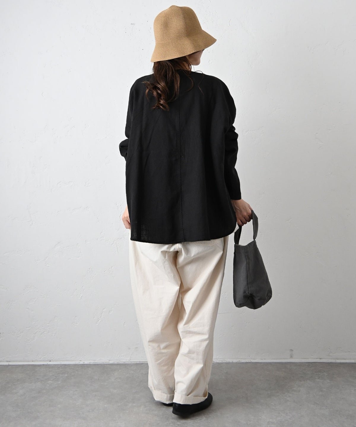 hagumu｜リネン混ノーカラージャケット [[hag-194]][C]