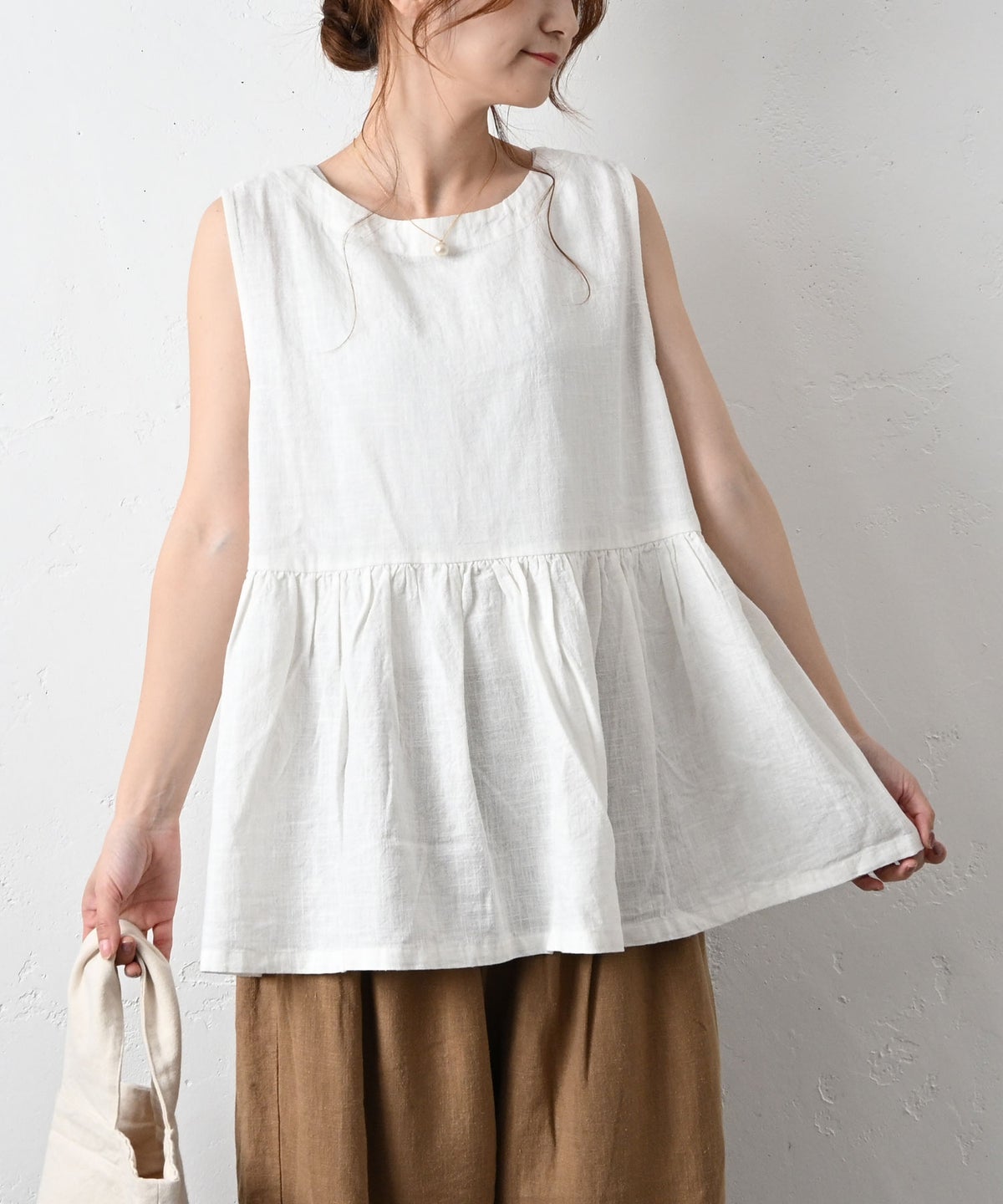 hagumu｜リネン混2wayスリーブレスプルオーバー [[hag-193]][C]