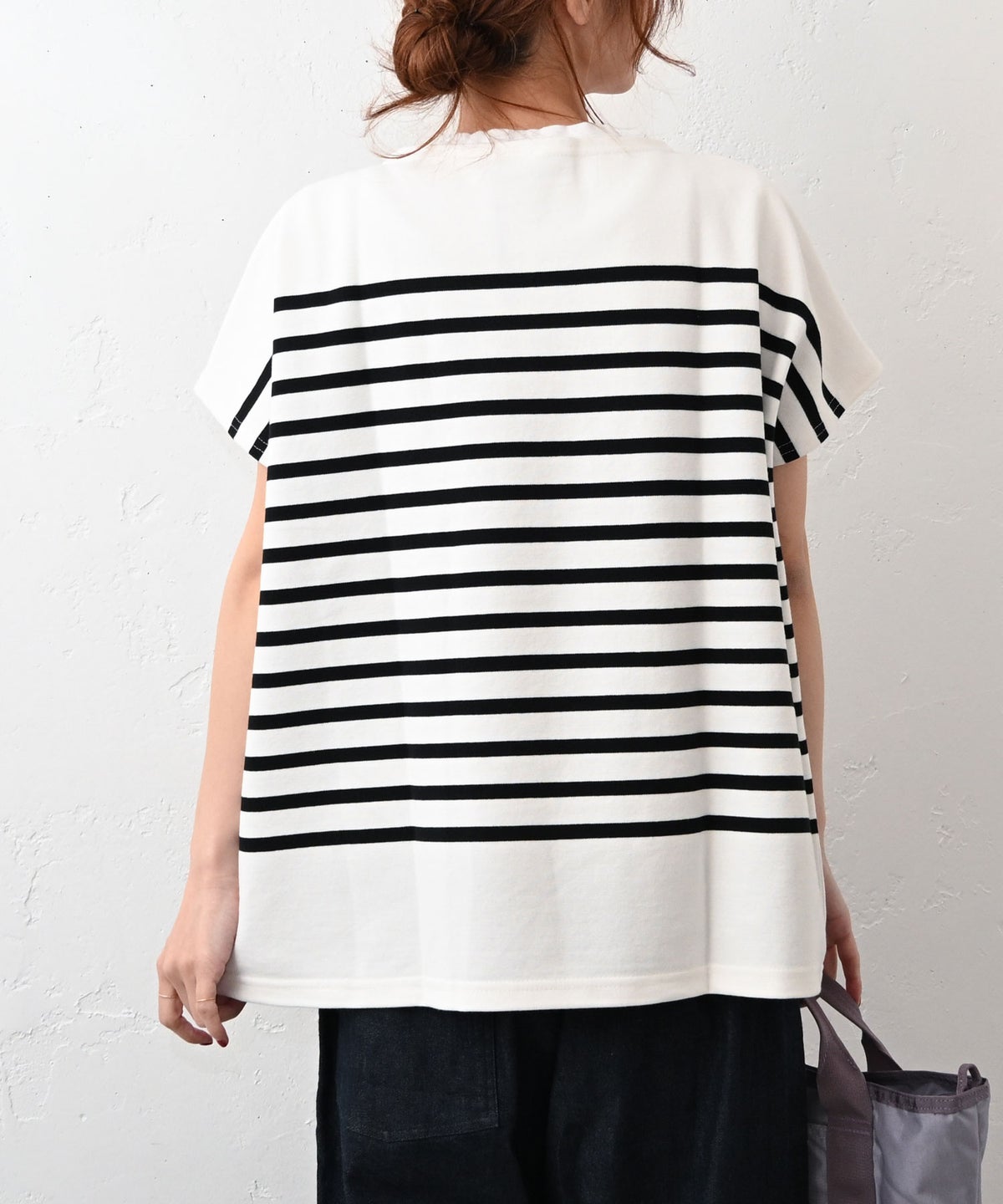 her.｜パネルボーダー フレンチカットソー [[853411]][C]