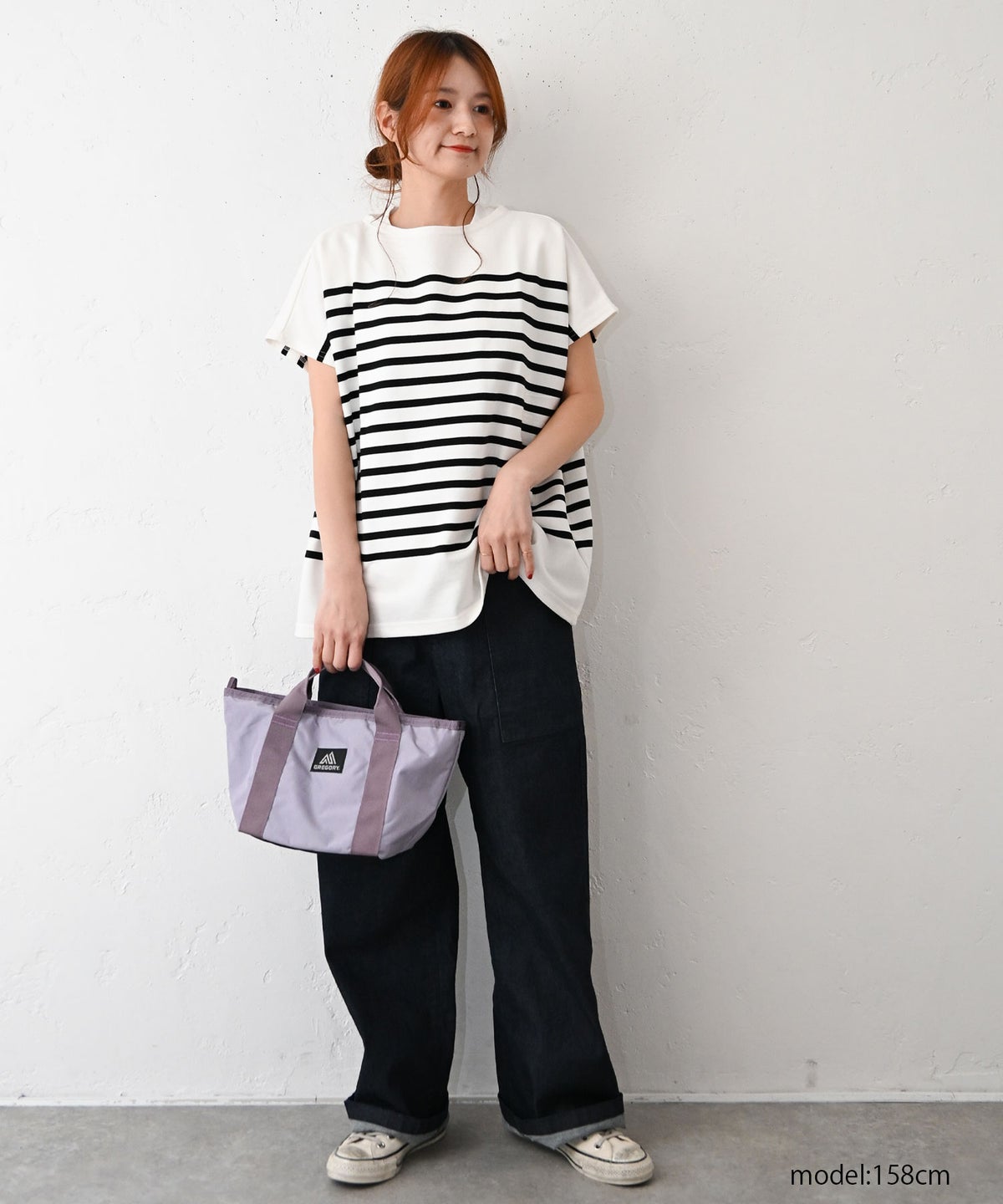 her.｜パネルボーダー フレンチカットソー [[853411]][C]