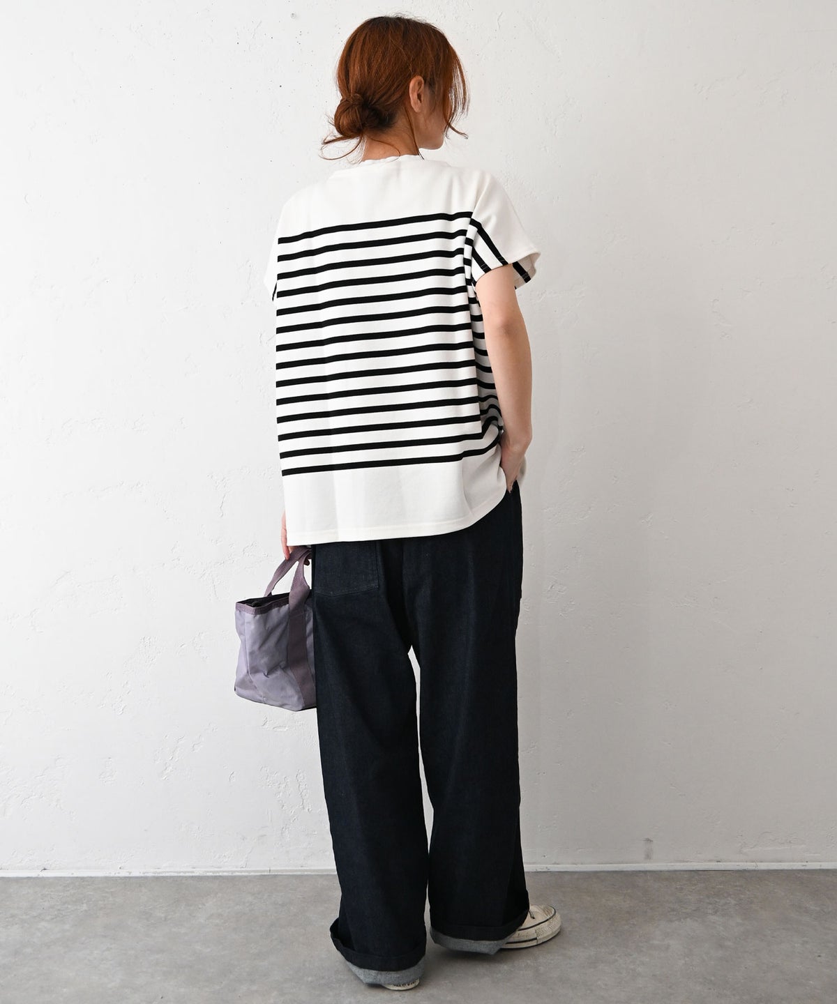 her.｜パネルボーダー フレンチカットソー [[853411]][C]