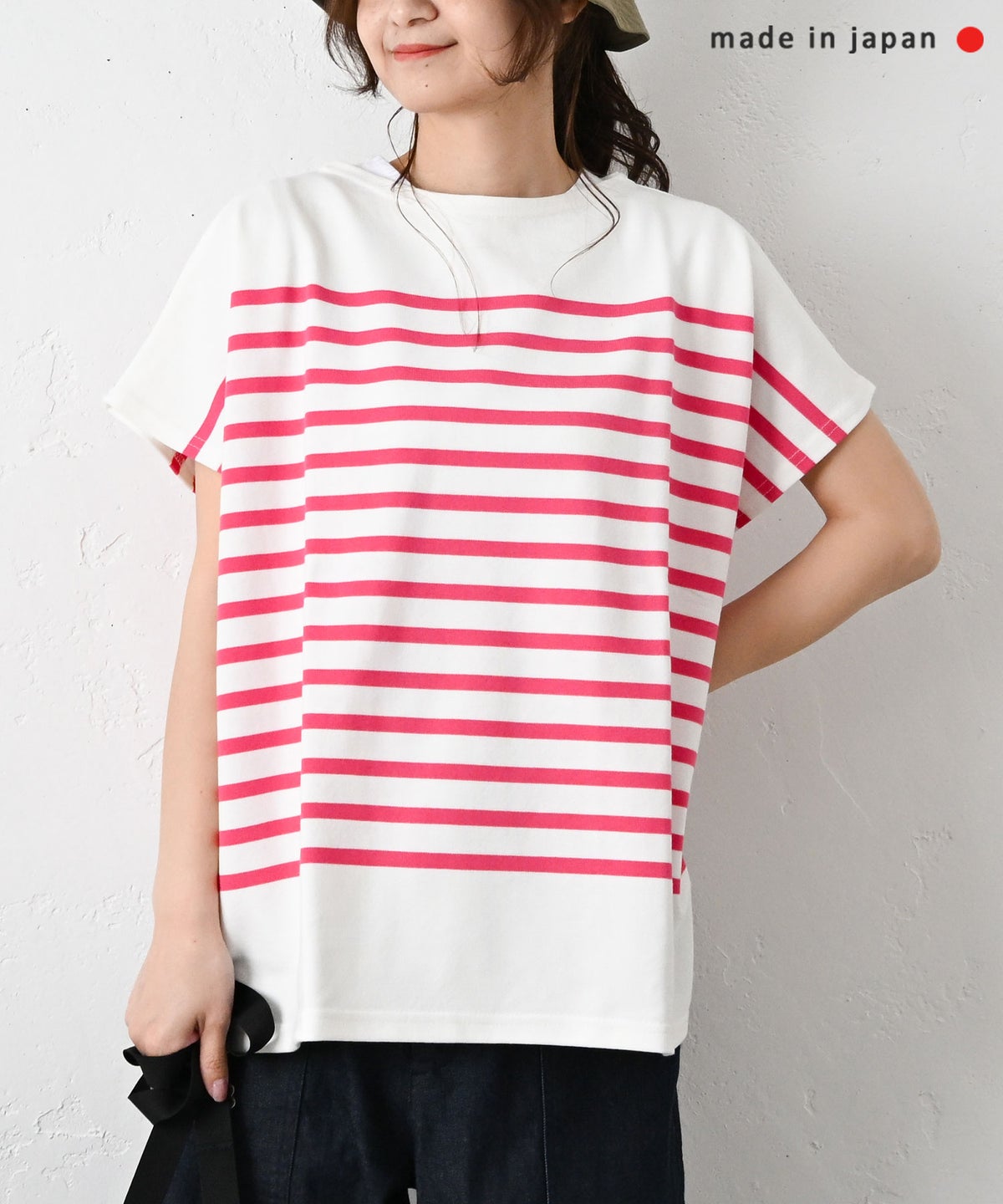 her.｜パネルボーダー フレンチカットソー [[853411]][C]