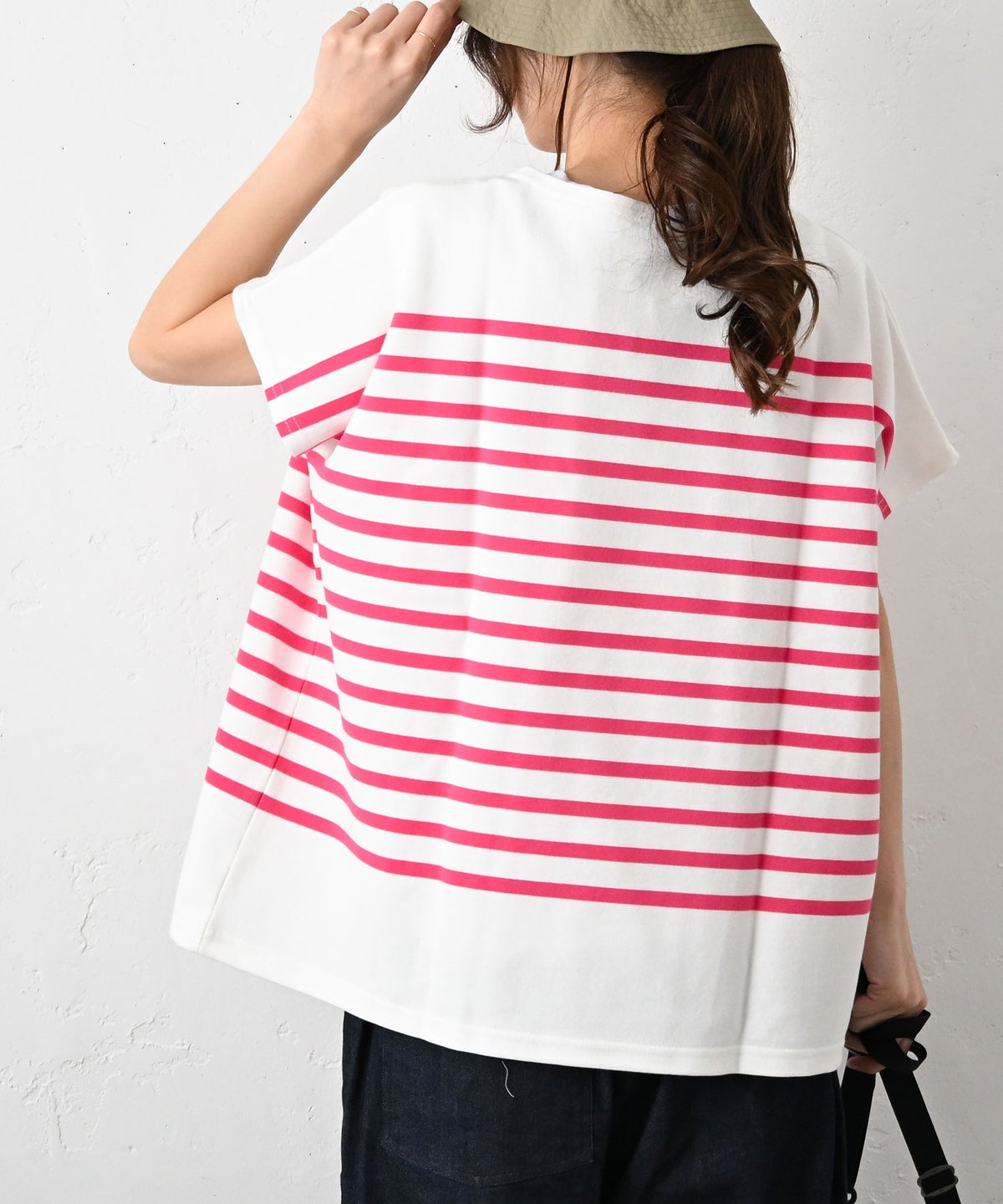 her.｜パネルボーダー フレンチカットソー [[853411]][C]