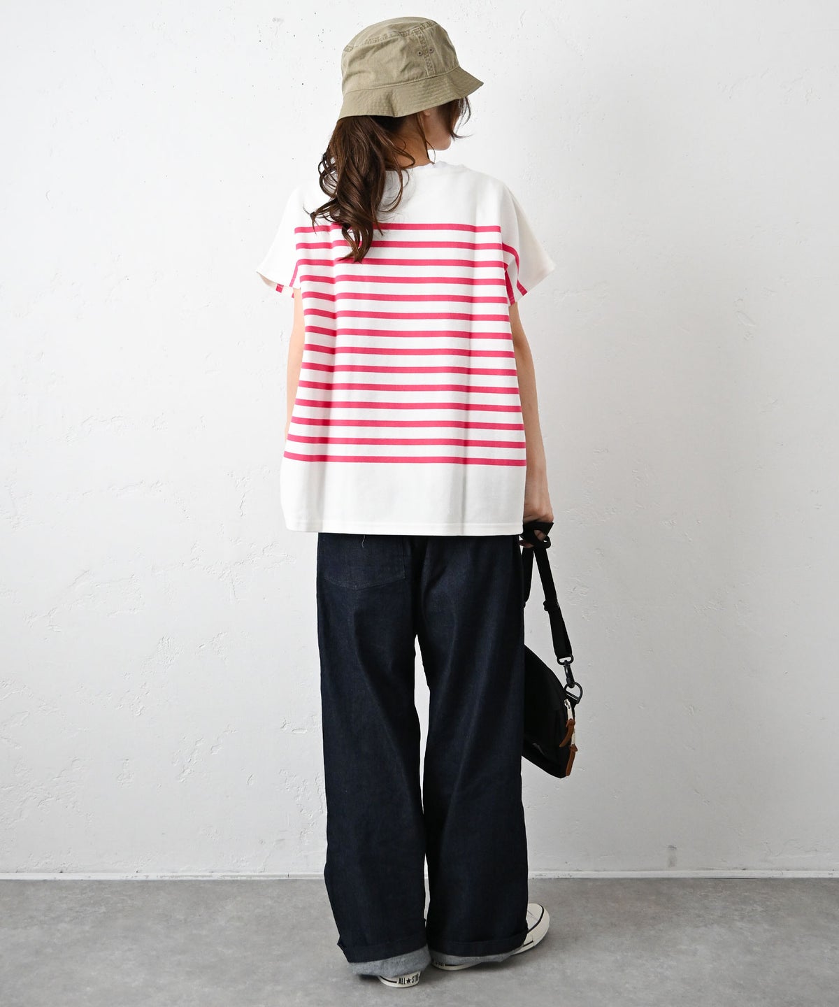 her.｜パネルボーダー フレンチカットソー [[853411]][C]