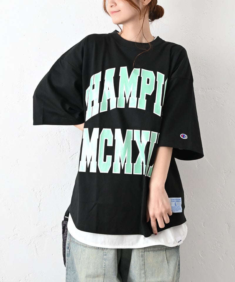 Champion｜SHORT SLEEVE T-SHIRT(カレッジロゴオーバーTee) [[C3-D333]][C]