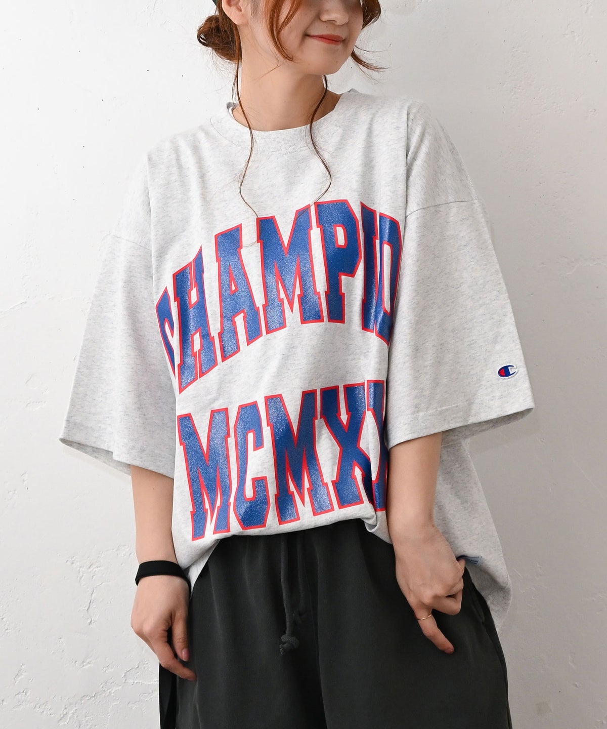 Champion｜SHORT SLEEVE T-SHIRT(カレッジロゴオーバーTee) [[C3-D333]][C]
