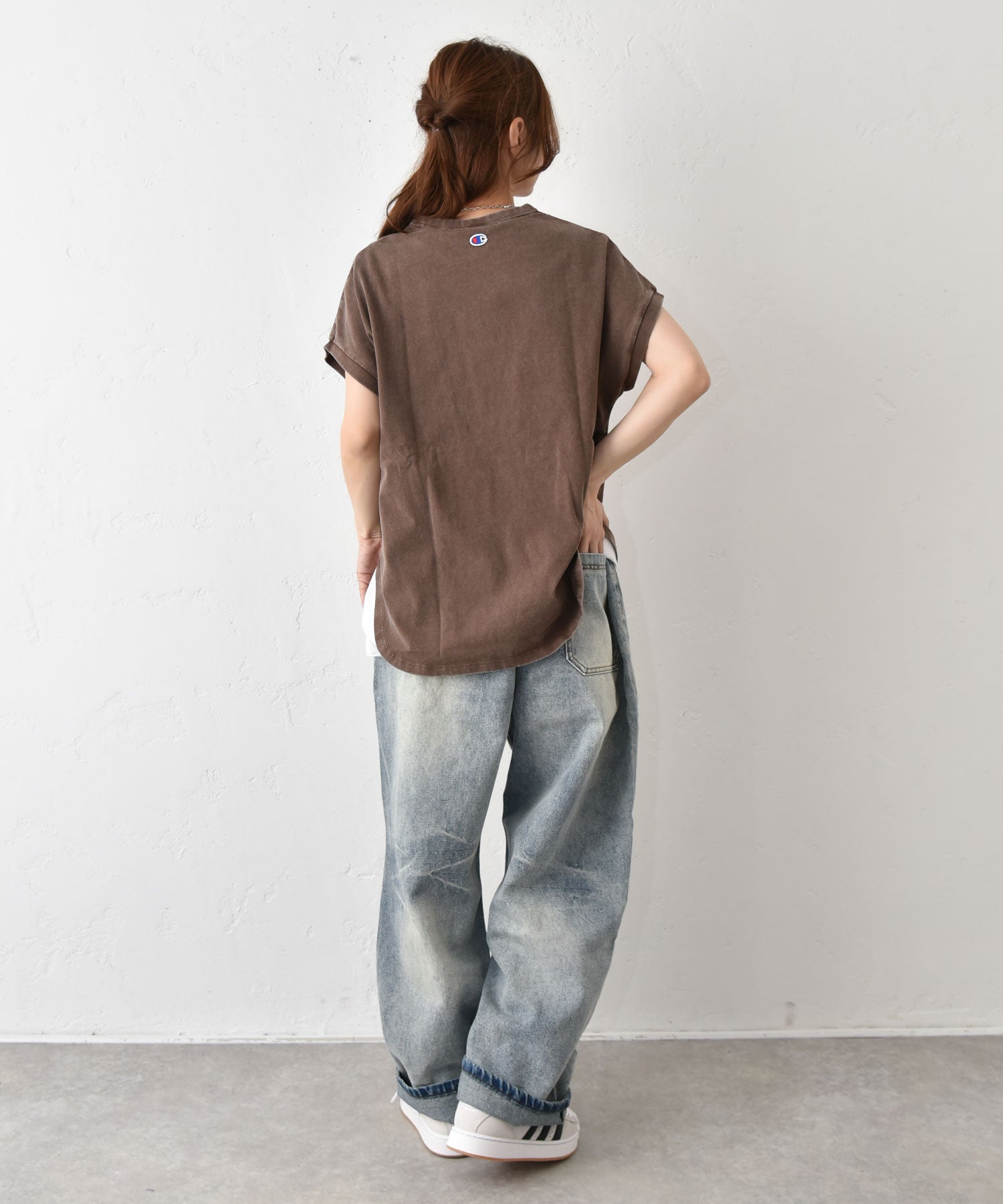 Champion｜FRENCH SLEEVE SHIRT(ピグメントプリントロゴフレンチTee