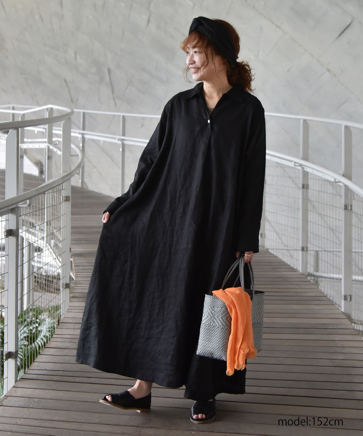 08Mab｜リネンオープンカラーワンピース [[CF-1225HF1327]][C]