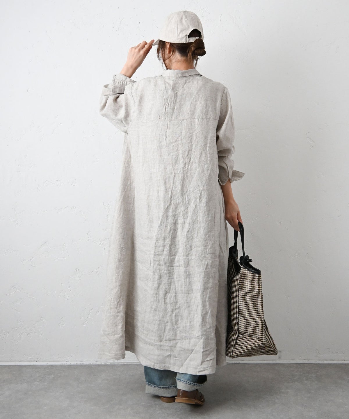 08Mab｜リネンオープンカラーワンピース [[CF-1225HF1327]][C]