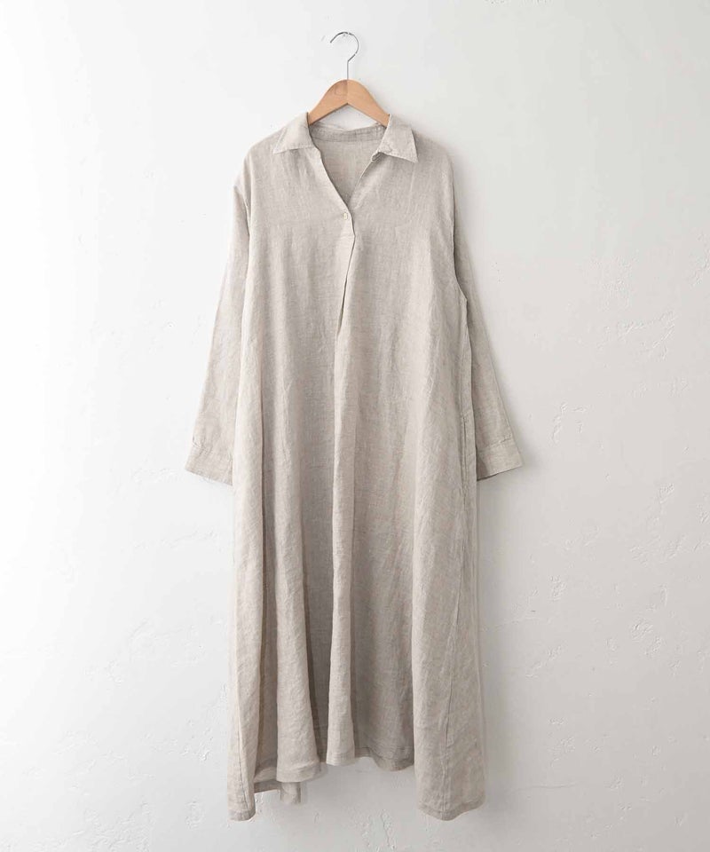 08Mab｜リネンオープンカラーワンピース [[CF-1225HF1327]][C]