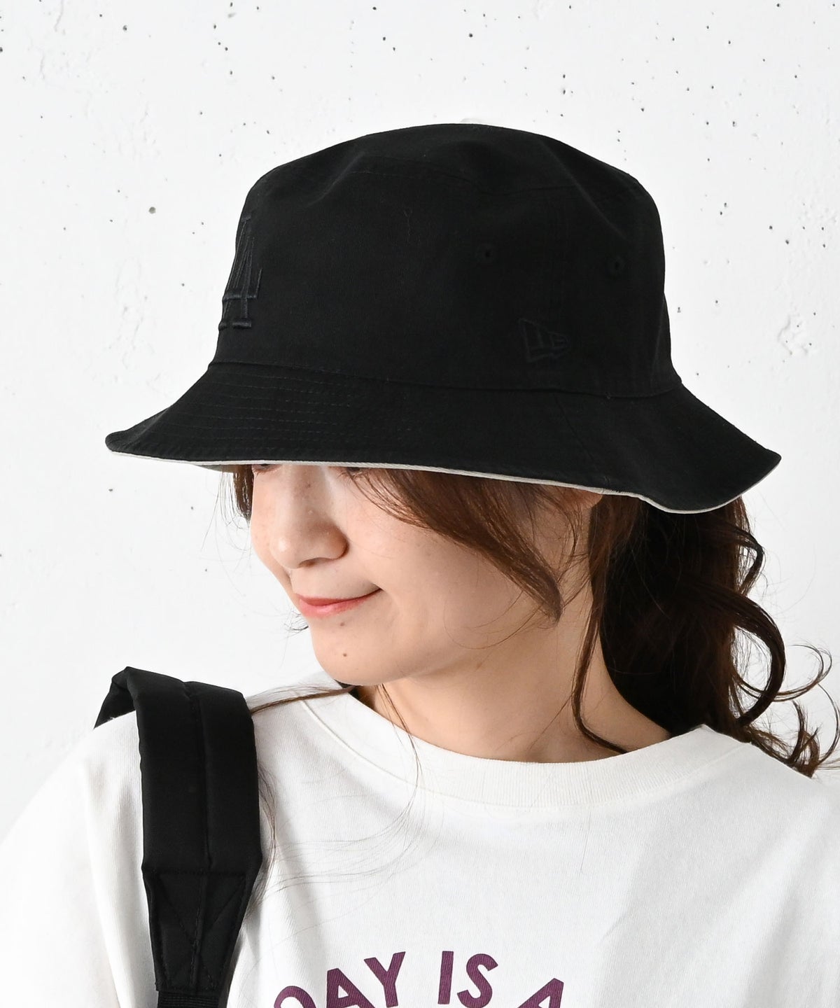 NEW ERA｜BUCKET01 REV LOSDOD BLK PBL(ロゴバケットハット) [[14744772]][C]