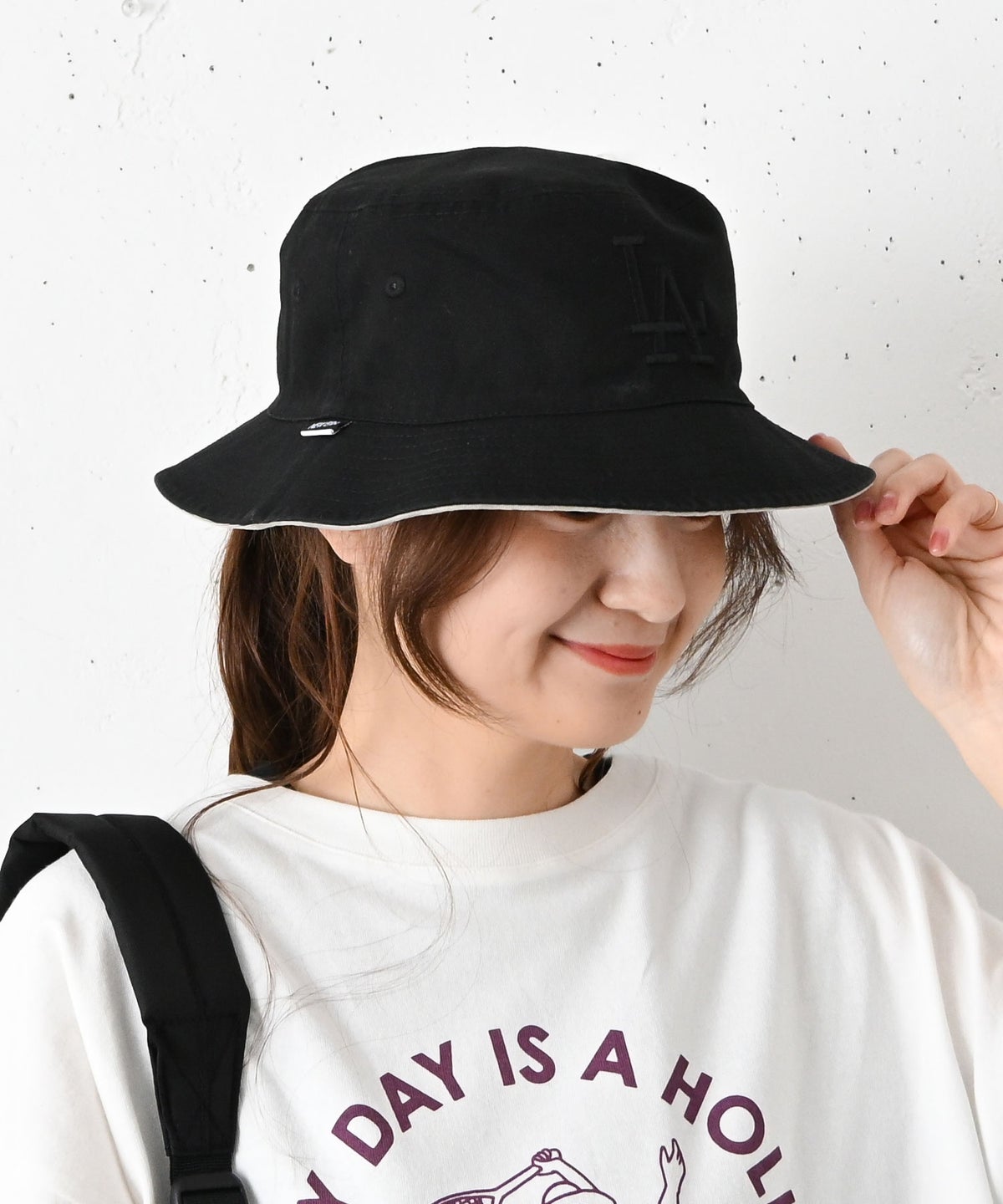 NEW ERA｜BUCKET01 REV LOSDOD BLK PBL(ロゴバケットハット) [[14744772]][C]