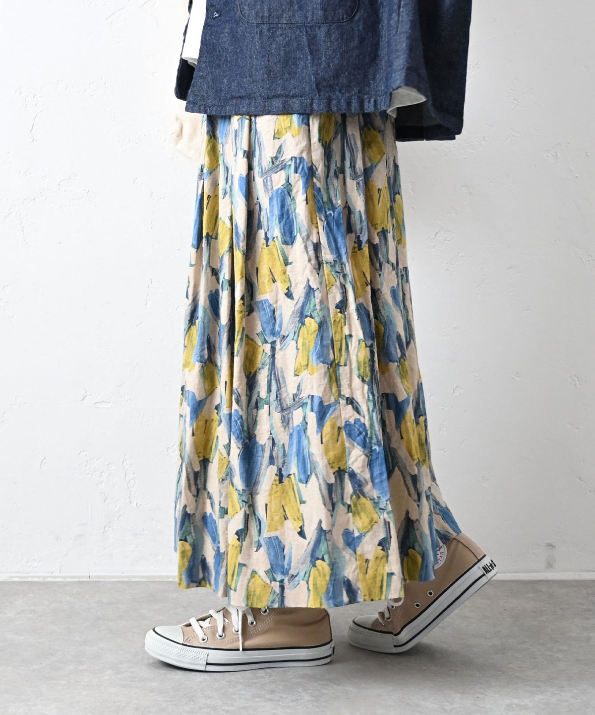 No18｜総柄タックスカート [[H25024]][C]