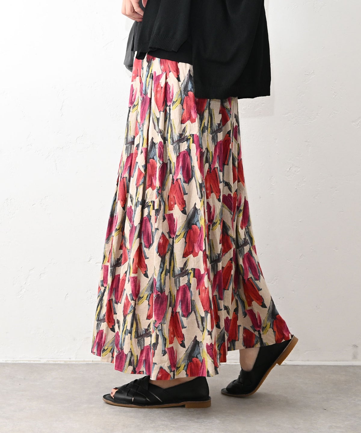 No18｜総柄タックスカート [[H25024]][C]