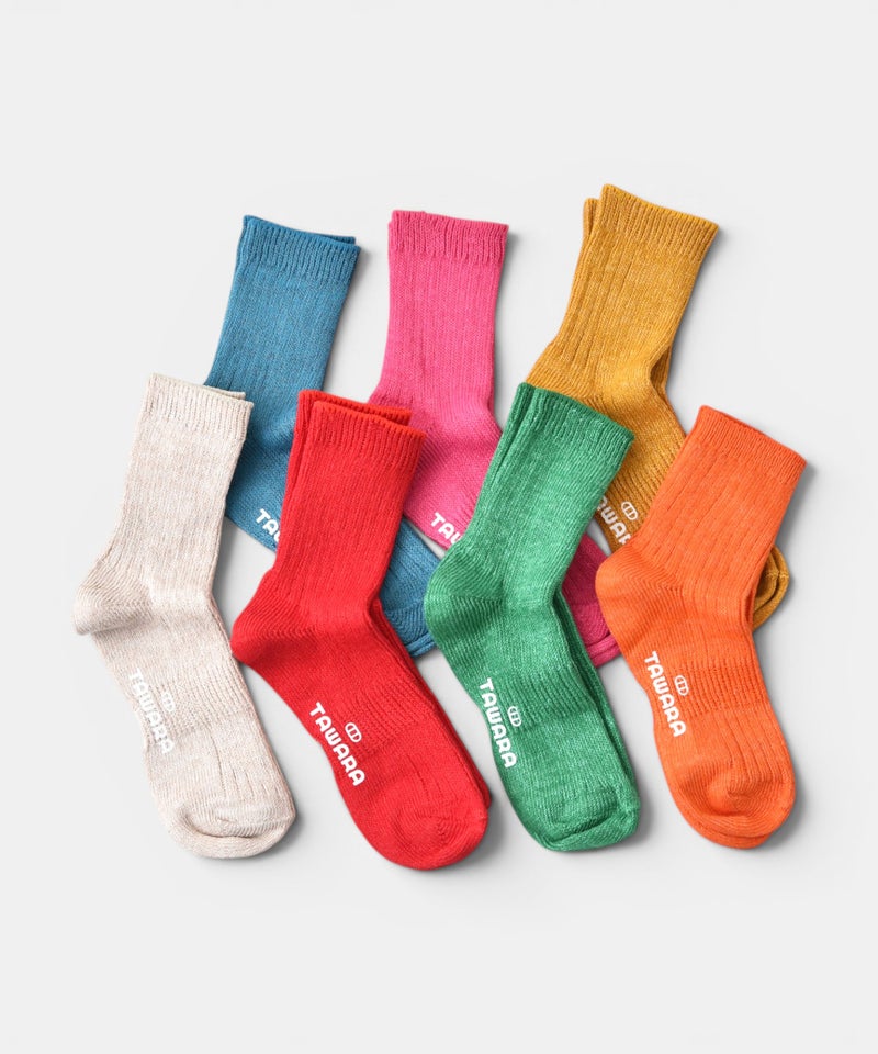 アラジン｜リネン×コットンリブ　ショートソックス(カラーソックス) [[t30784]][C]