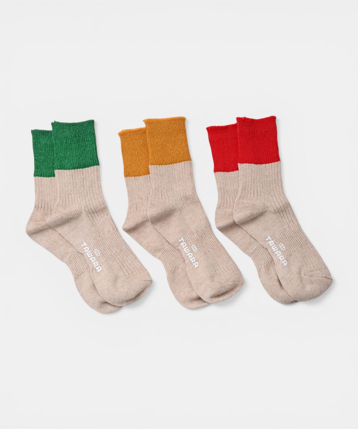 アラジン｜リネン×コットン　バイカラーリブショートソックス [[t30907]][C]