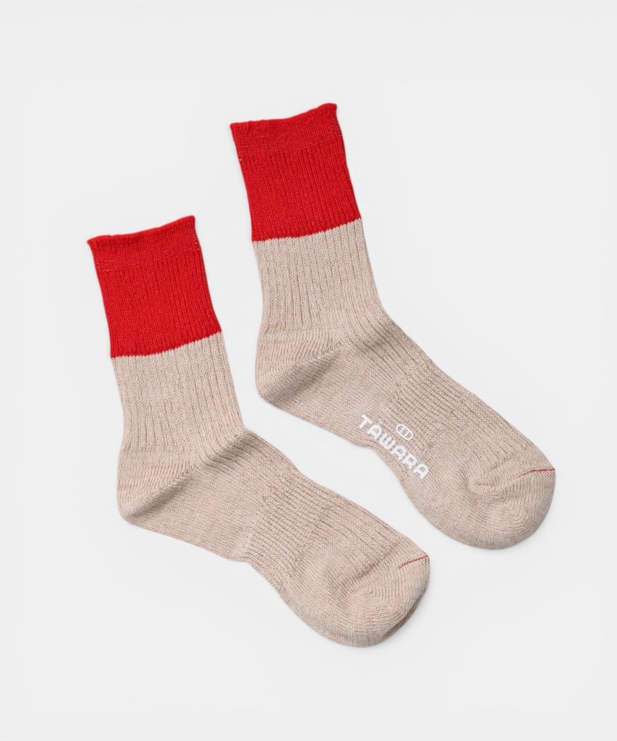 アラジン｜リネン×コットン　バイカラーリブショートソックス [[t30907]][C]