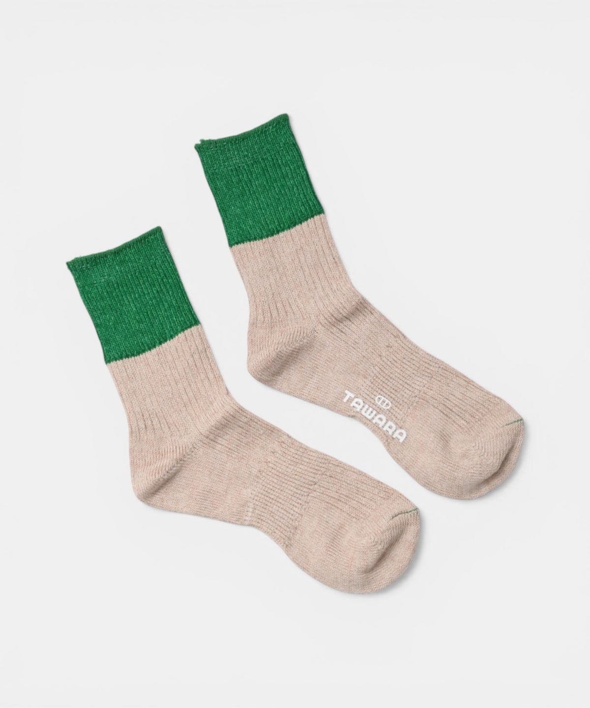 アラジン｜リネン×コットン　バイカラーリブショートソックス [[t30907]][C]