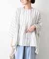 08Mab｜リネンシャンブレー前後着ギャザーブラウス [[CF-225HF1146]][C]