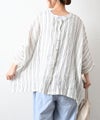 08Mab｜リネンシャンブレー前後着ギャザーブラウス [[CF-225HF1146]][C]