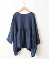  08Mab｜リネンシャンブレー前後着ギャザーブラウス [[CF-225HF1146]][C]
