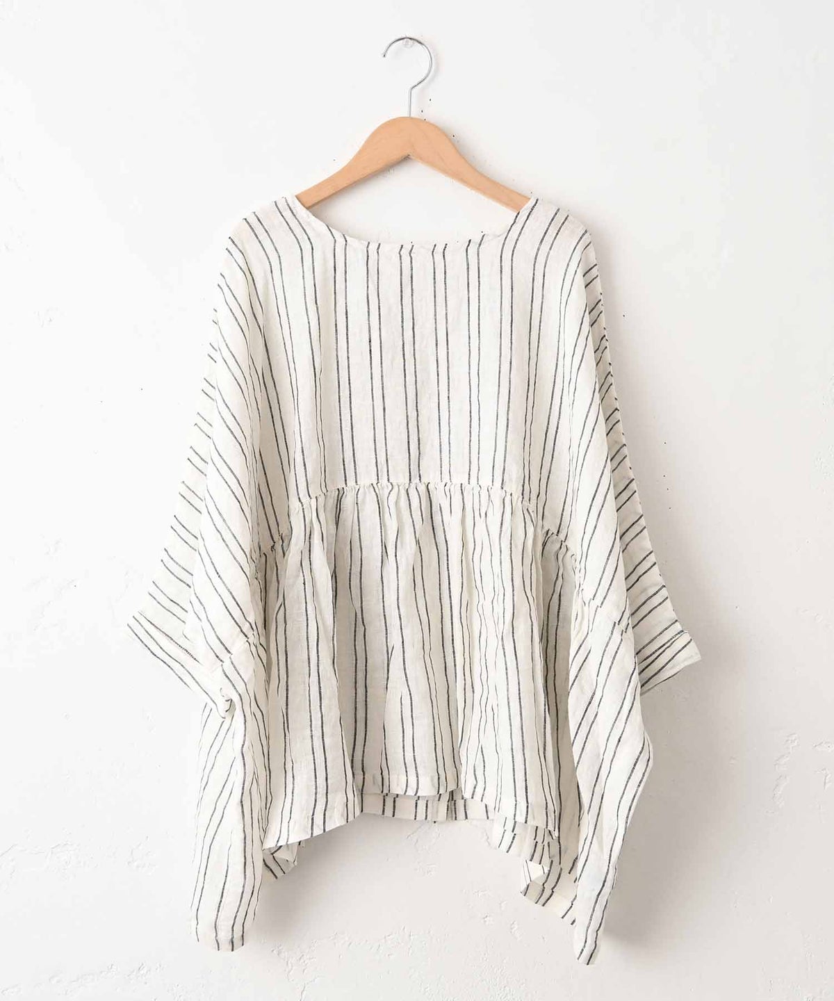  08Mab｜リネンシャンブレー前後着ギャザーブラウス [[CF-225HF1146]][C]