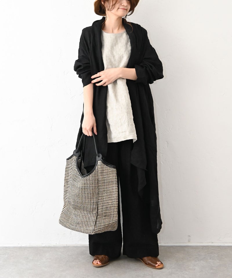 08Mab｜リネンシャンブレーガウン風羽織 [[CF-225HF1149]][C]