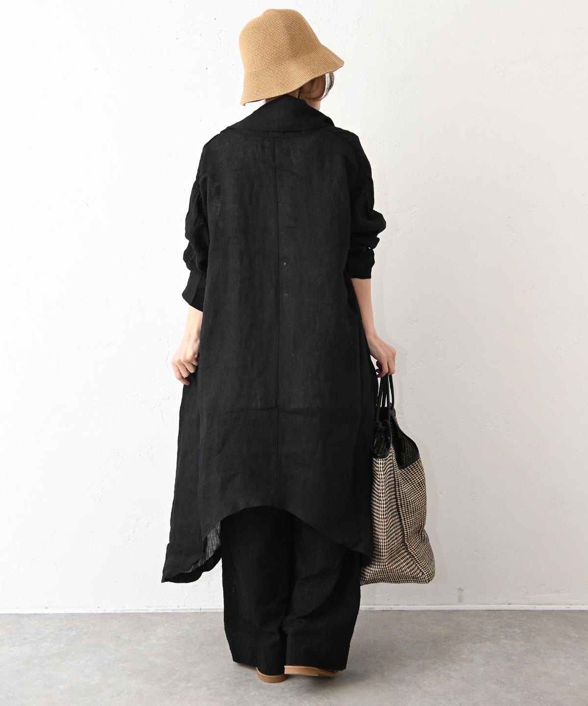08Mab｜リネンシャンブレーガウン風羽織 [[CF-225HF1149]][C]
