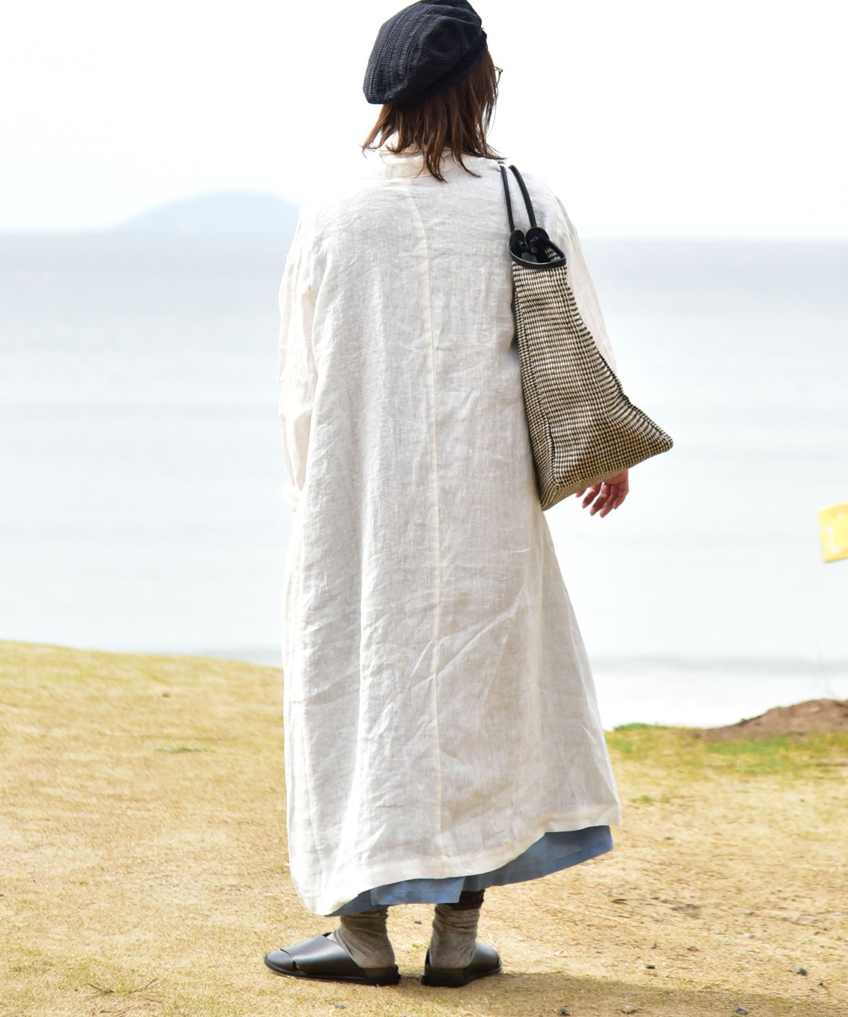 08Mab｜リネンシャンブレーガウン風羽織 [[CF-823MA08099]][C]