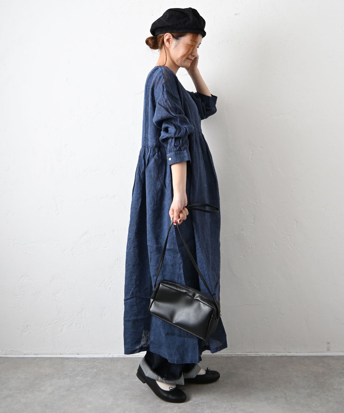 08Mab｜リネンシャンブレー多ボタンワンピース [[CF-226HF1363]][C]