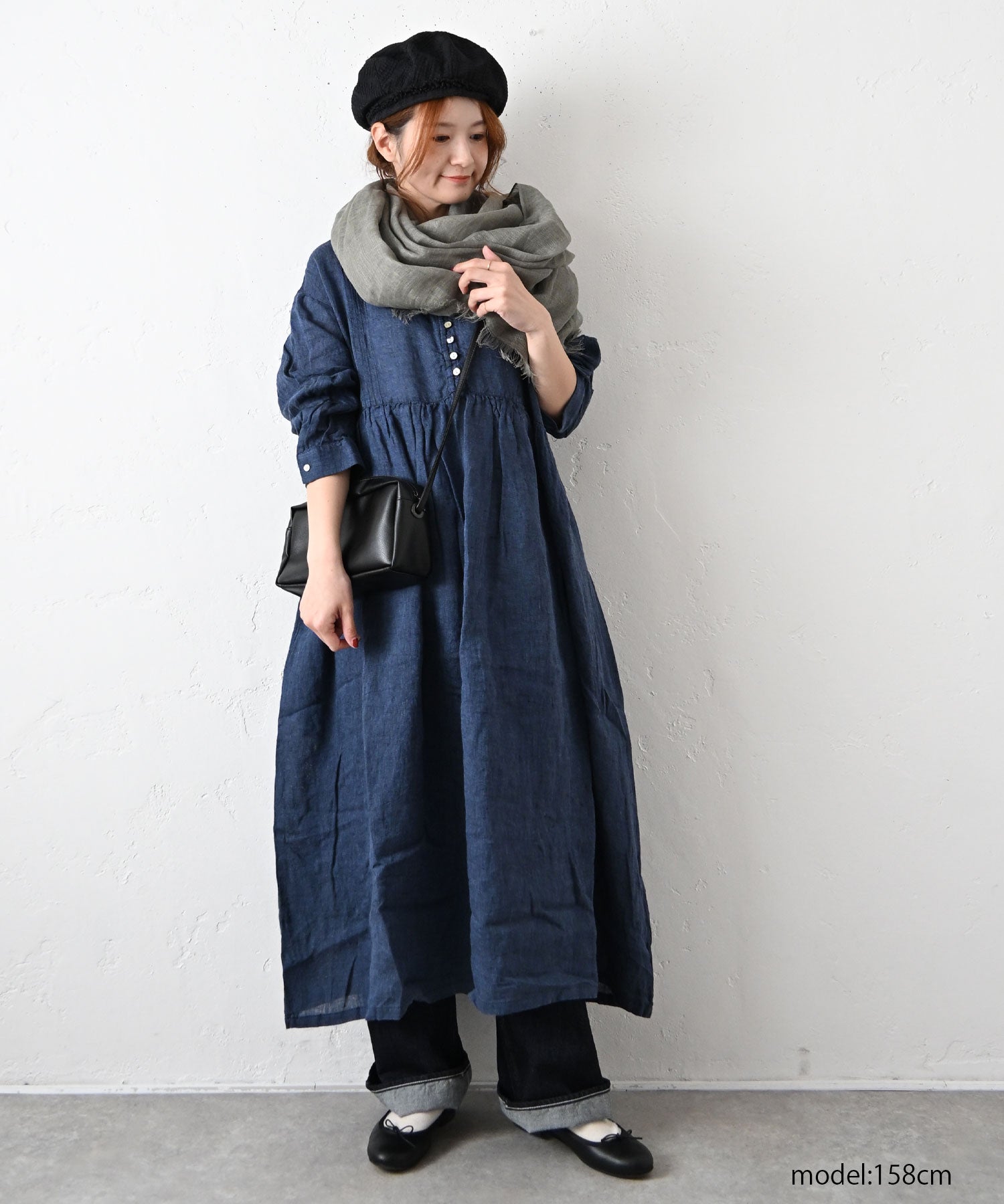 08Mab｜リネンシャンブレー多ボタンワンピース [[CF-226HF1363]][C